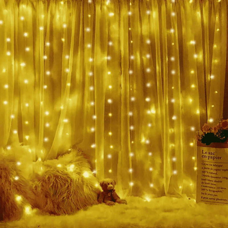 Cortina de LED Natalina 300 Luzes – 8 Efeitos Mágicos de Iluminação - Image 11
