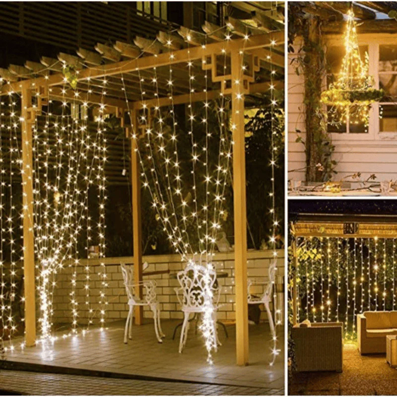 Cortina de LED Natalina 300 Luzes – 8 Efeitos Mágicos de Iluminação - Image 12