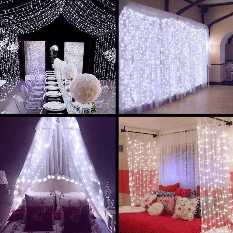 Cortina de LED Natalina 300 Luzes – 8 Efeitos Mágicos de Iluminação - Image 2
