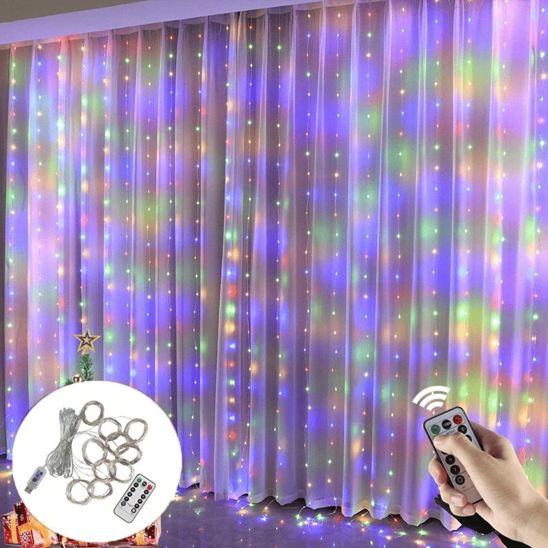 Cortina de LED Natalina 300 Luzes – 8 Efeitos Mágicos de Iluminação - Image 6