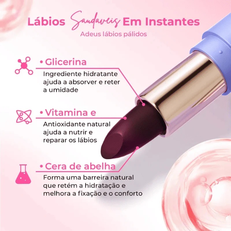 LipGlow – Bálsamo Adaptativo com Hidratação e Cor Natural Personalizada [Compre 1 & Leve 2] - Image 3